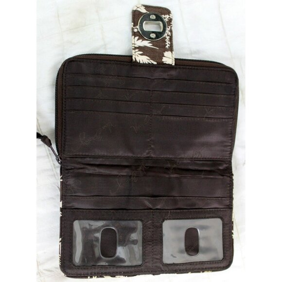 Vera Bradley Imperial Toile Retired Pattern Shoulder Tote Bag Purse Wallet Brow - Picture 10 of 11